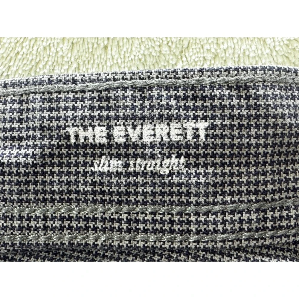 AG Mens The Everett Slim Straight Houndstooth‎ Grey Pants 32x32 Meas: 33x31.5
